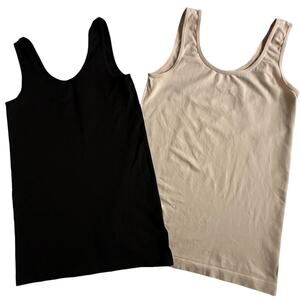 2 Marilyn Monroe Camisoles Women's Shapewear Tank Beige Black Size XL